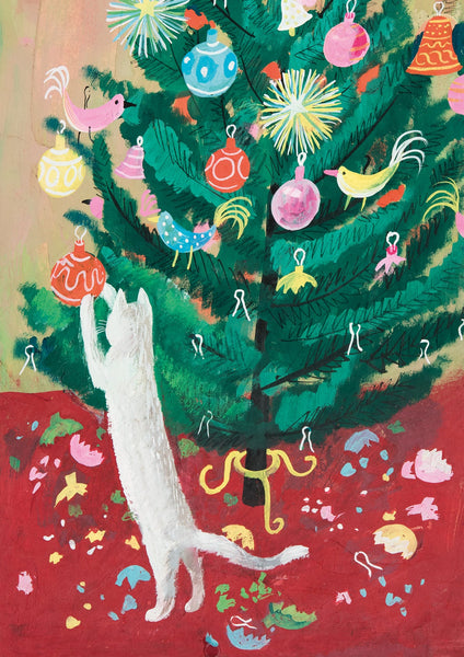 Niedliche Weihnachtskarte „From The Cat“ – Hochwertige Grußkarte 20,3 X 15,2 Cm (Regal Publishing)