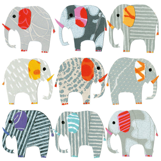 Elephants in a row