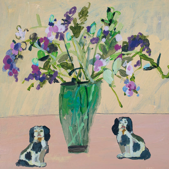 Staffordshire Dogs and Sweet Peas