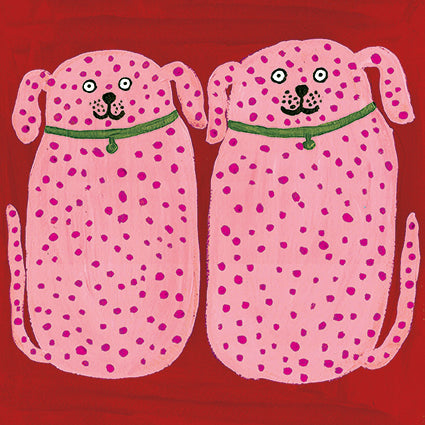 Two Pink Spotty Dogs