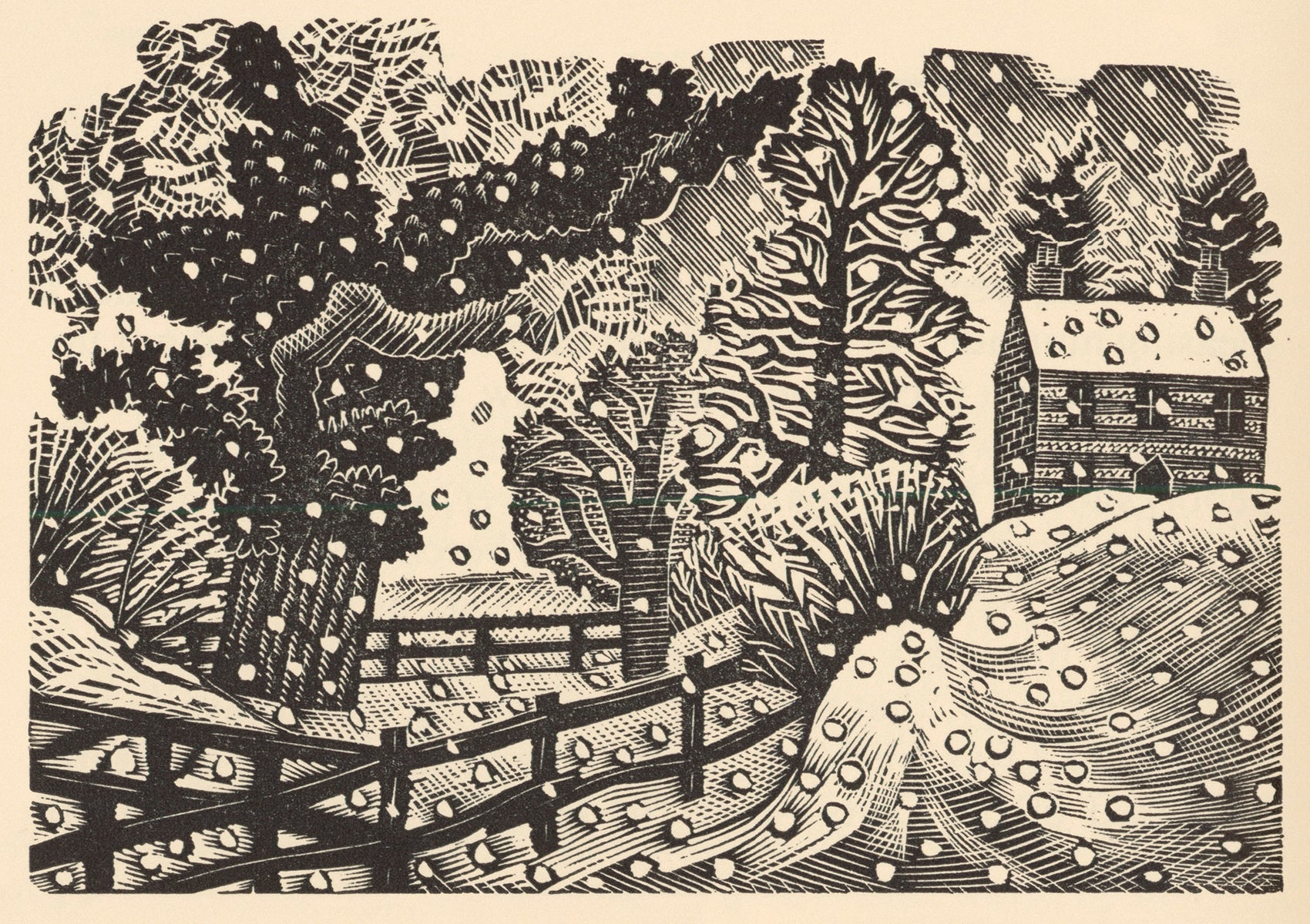 December Eric Ravilious Eric Ravilious, December Snow Wood Engraving – ArtPress Publishing Ltd