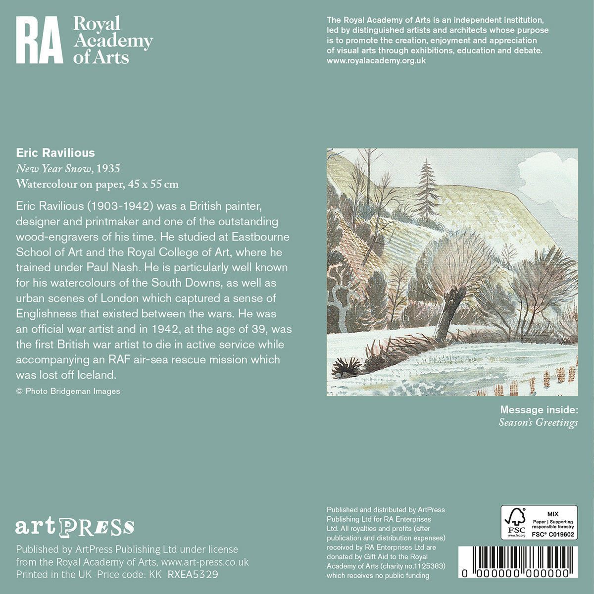 Eric Ravilious Snow Scene Eric Ravilious, New Year Snow – ArtPress Publishing Ltd