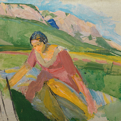 Franz Wiegele, Young Woman in a Landscape (Carinthia)