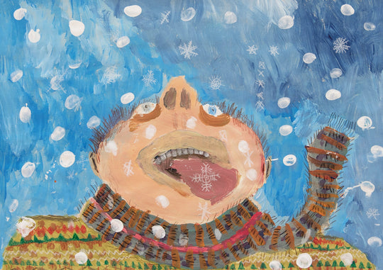 Rocco Catching Snowflakes