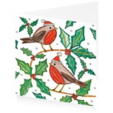 Two festive robins